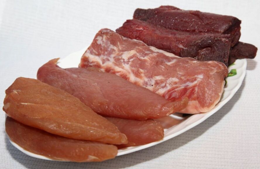 People with first blood type eat meat