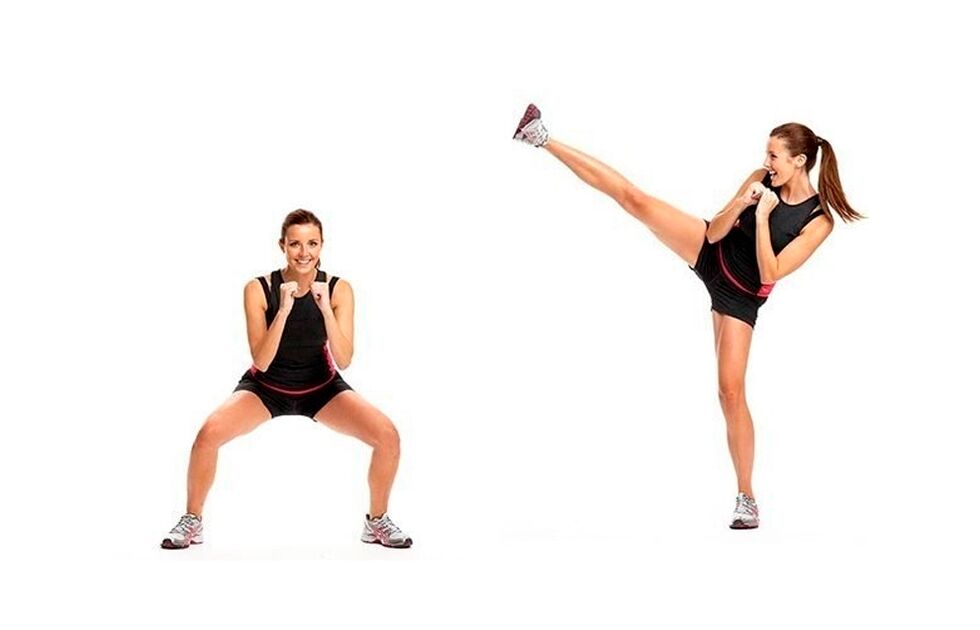 Slim legs swinging squat