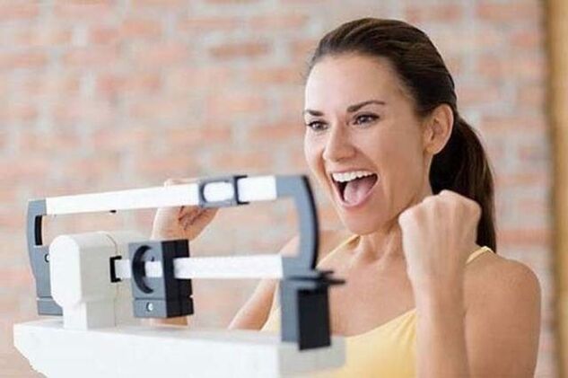 A woman's weight loss in a week